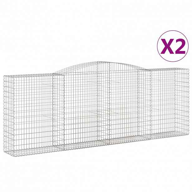 vidaXL Klenuté gabionové koše 2 ks 400x50x140/160cm pozinkované železo