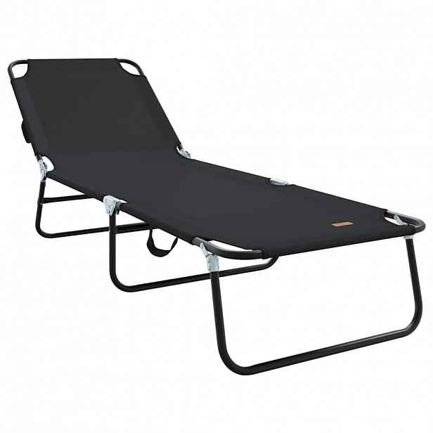 vidaXL Skládací lehátko Černá 188 x 57 x 86,5 cm Polyester