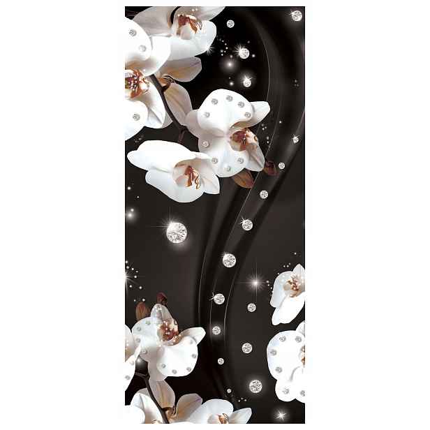 Fototapeta Bílé orchideje s diamanty Elegance Luxus 91x211 lepidlo