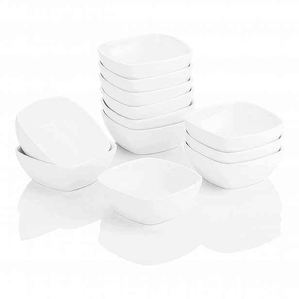 Misky Porcelánové 12 Kusů Malé 170 ml Čtvercové na mačkání Creme