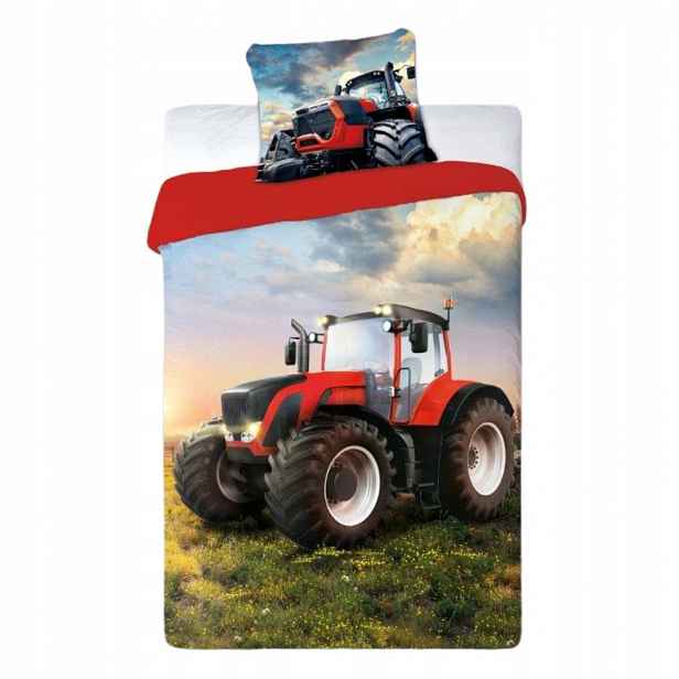 Povlečení Červený Traktor 160x200 70x80 Bavlna Komplet Turbo
