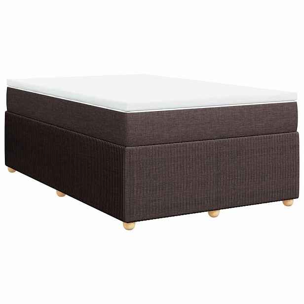 vidaXL Box spring postel s matrací tmavě hnědá 120x200 cm textil