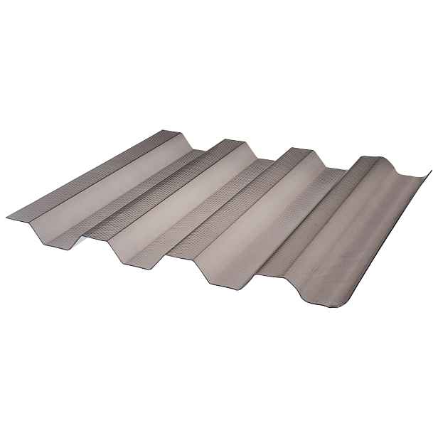 Deska polykarbonátová trapézová TOPLIGHT T 76/18 microprisma 2UV bronz 0,9×1 060×3 000 mm