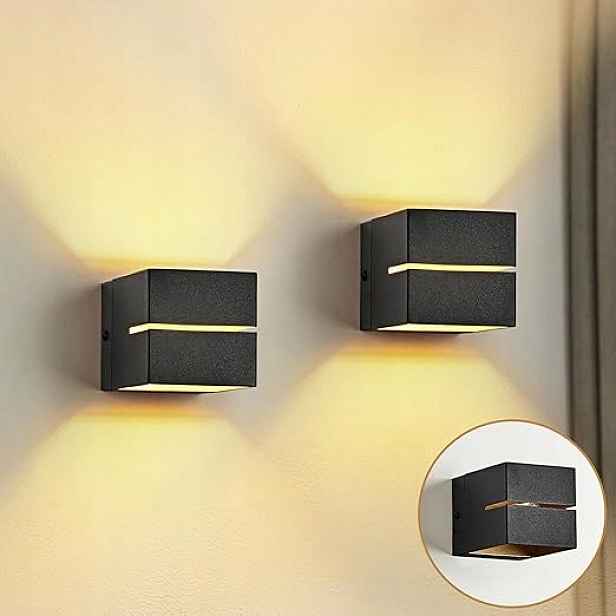 Doughelec Led venkovní lampa 6W IP65 teplá bílá 3000K černá 2 kusy