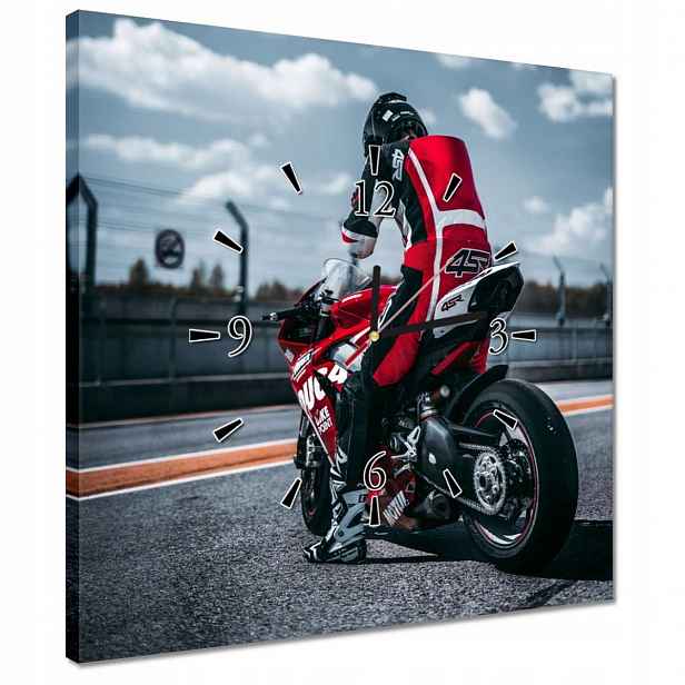 Hodiny 40x40 Motocykl na trati