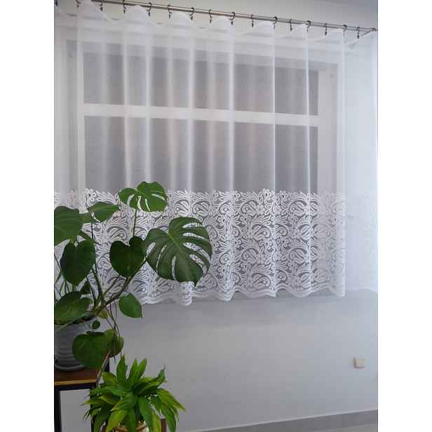 Mg Záclona 125/346 Bílá 350x160 cm Hotová S Páskou M