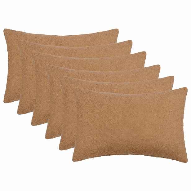 vidaXL Povlak na polštář 6 pcs HEERLEN Béžová 30 x 50 cm Bouclé
