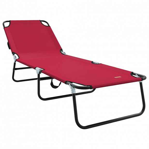 vidaXL Skládací lehátko Červená 188 x 57 x 86,5 cm Polyester