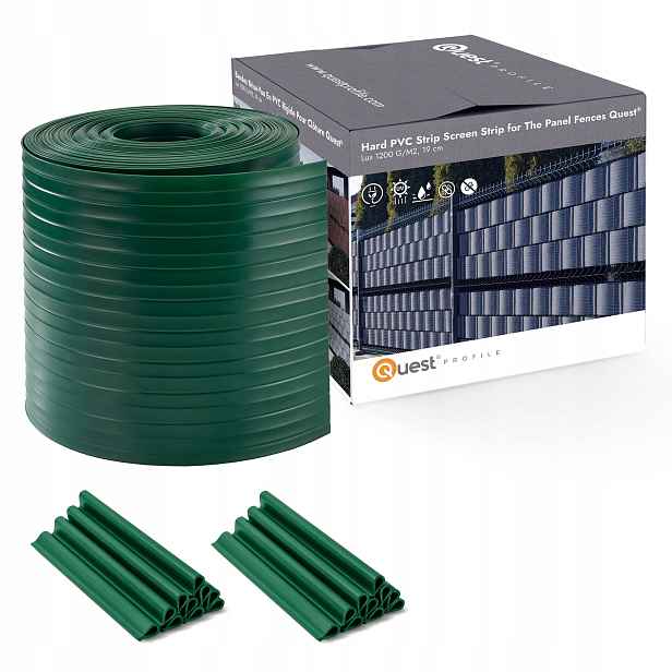 Stínící panelové pásy, 900 g/m2, silná, antiUV, zeleň, 26 m klipy 20 ks