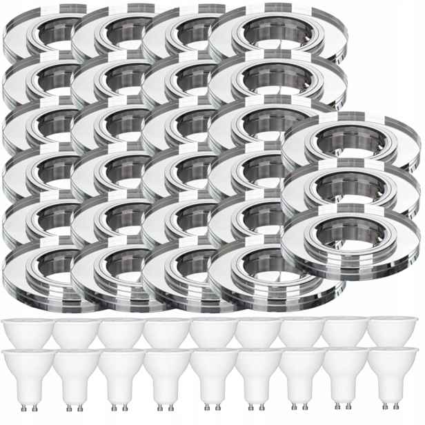 27 x Skleněná Stropní Lampa Zapuštěná Do Stropu Křišťál Led Žárovky 1.5 W