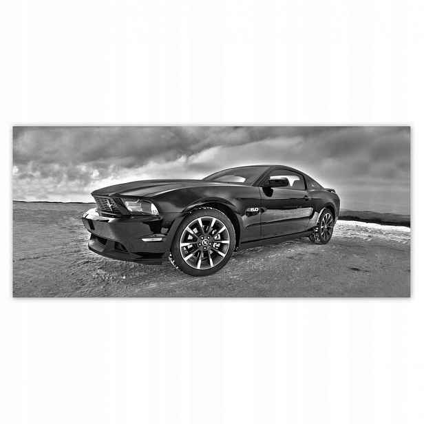Fototapety 211x91 Ford Mustang na sněhu Auto Klasika vyrobené v Usa