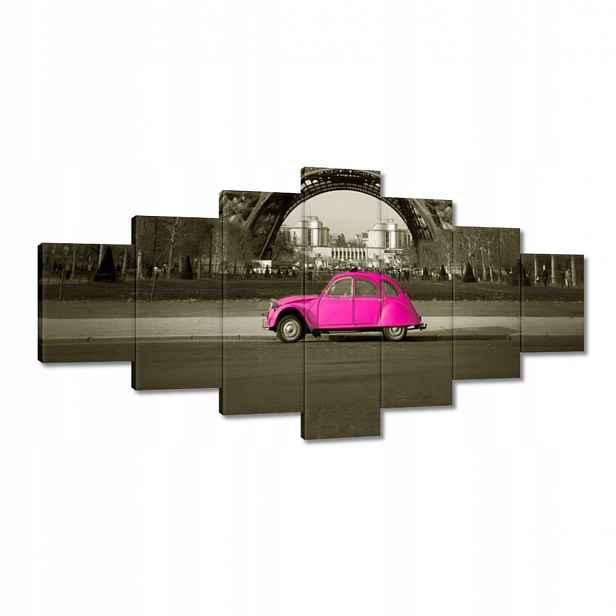 Obrazy 210x100 Růžový Citroen v Paříži
