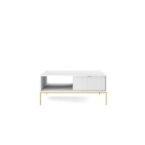 Piaski Konferenční stolek Nova 104 cm bílý/zlatý