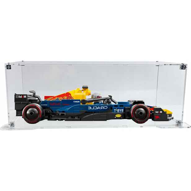 Vitrína s podstavcem Drewlandia pro stavebnici Lego 77243 Formule F1 Red Bull
