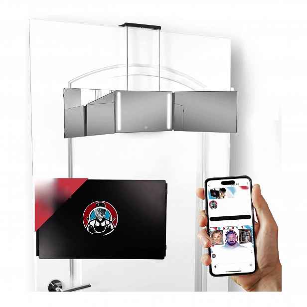 Zrcadlo 360 Led 3-STRANNÉ Pro Stříhání Vlasů Cestovní 3V1