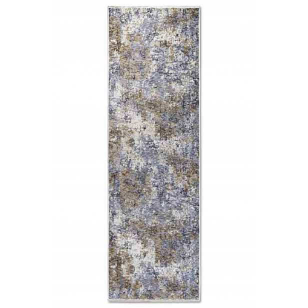 Koberec Běhoun 80x190 cm do chodby-předsíně, tradiční, modro krémový