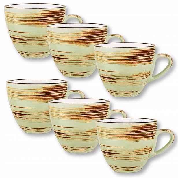 Sada 6 šálků na kávu espresso Pistácie Porcelán dárek 75 ml Wilmax