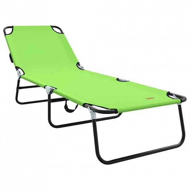 vidaXL Skládací lehátko Zelená 188 x 57 x 86,5 cm Polyester