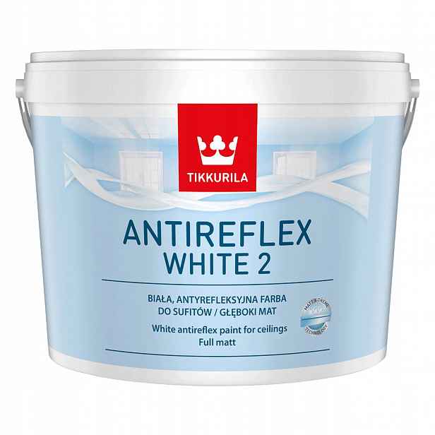 Antireflexní Barva na stěny a stropy Tikkurila Anti-reflex Bílá 10L