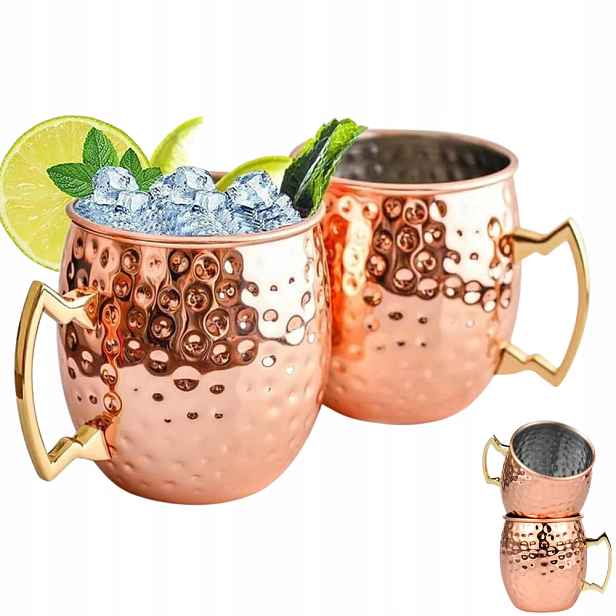 2 x lisovaný měděný hrnek 530 ml
