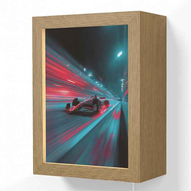OnlyWow NÁSTĚNNÁ LAMPA Závodní auto - Červená - Rychlost 15x20 cm