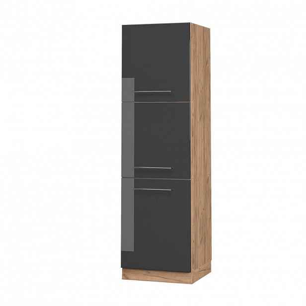 Vicco VYSOKÁ SKŘÍŇ Fame-Line, Antracitový vysoký lesk/Zlatý mocný dub, 60 cm