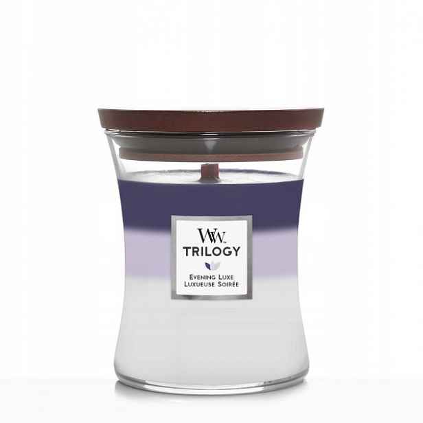 Vonná svíčka Woodwick Trilogy Střední Evening Luxe 275 g jako Dárek