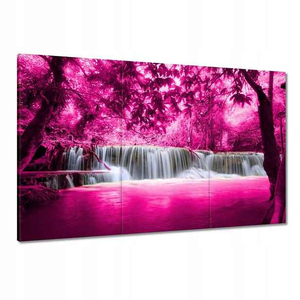 Obrazy 120x80 Růžový vodopád Krajina