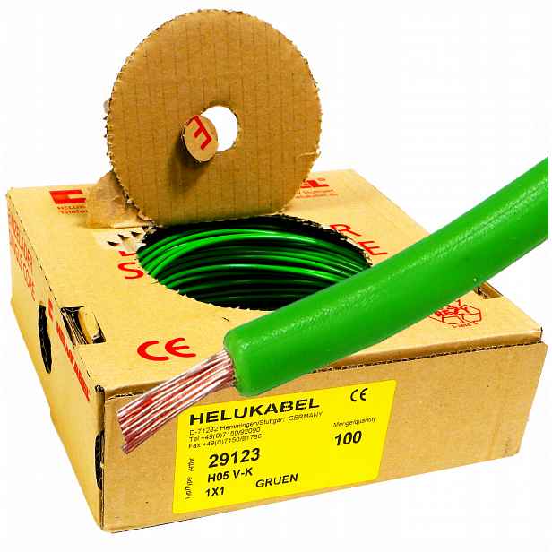 Kabel Lgy 1 mm zelený 500 V 100 m