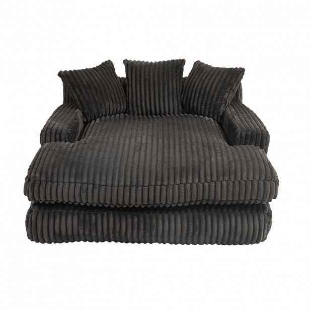 Redom LENOŠKA 125/155/63 cm se 3 polštáři a ergonomickým designem z manšestru, Černá