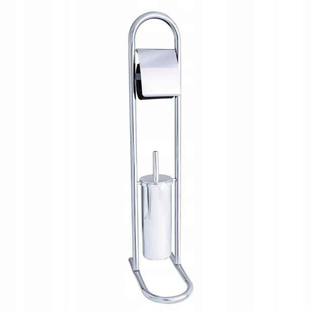 Skvělý stojan na toaletní papír a Wc štětku, chrom, jednoduchý minimalistický design