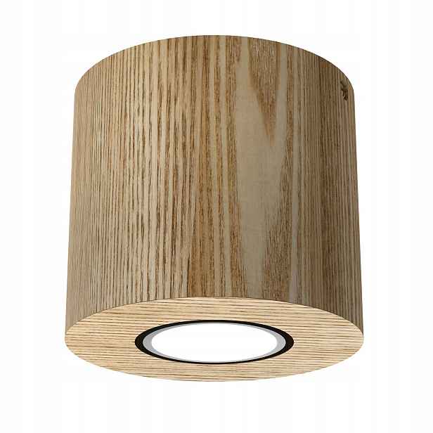 Stropní bodové svítidlo kulatý Ø10cm světlé dřevo 1xGU10 8W Downlight dřevěné Luminex