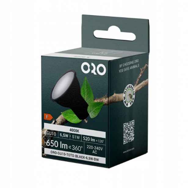 Žárovka 10 Kusů Sada Led GU10 430LM 6,5W Dw Neutrální Světlo Černá
