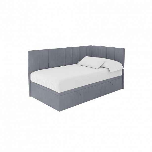 ALTDECOR JEDNOLŮŽKOVÁ POSTEL pro mládež s úložným prostorem vlevo, bez matrace - LOVY 80x200 šedá