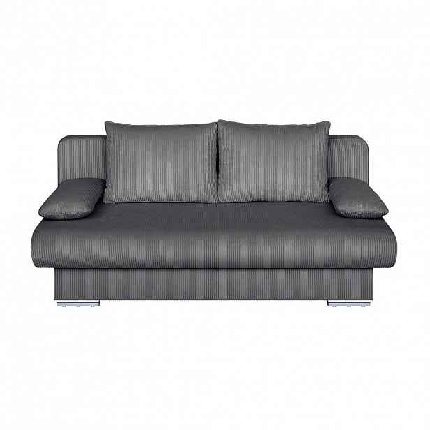 P & B ROZKLÁDACÍ POHOVKA, textil, kompozitní dřevo, tmavě šedá