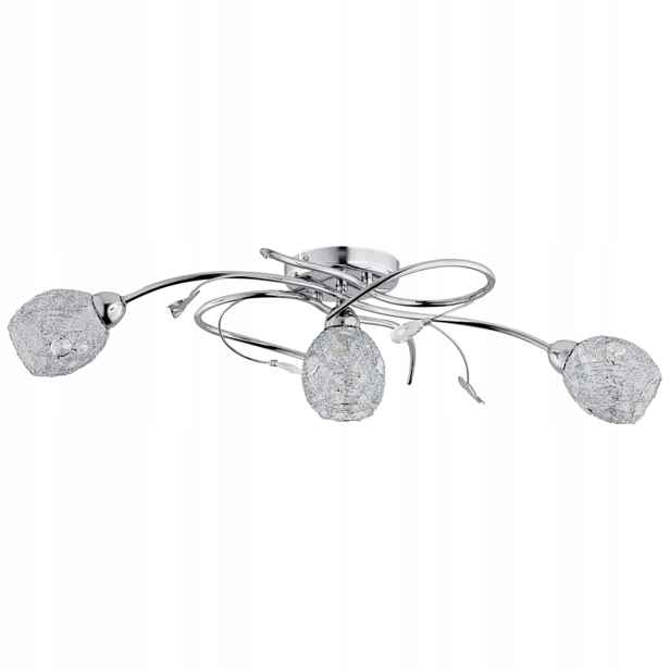 Stropní svítidlo glamour chrom s křišťálovými stínidly do obývacího pokoje 3 body Alfa