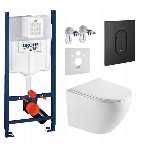 Grohe Rapid Sl s Wc mísou Imprese Tornado a tlačítkem černý mat