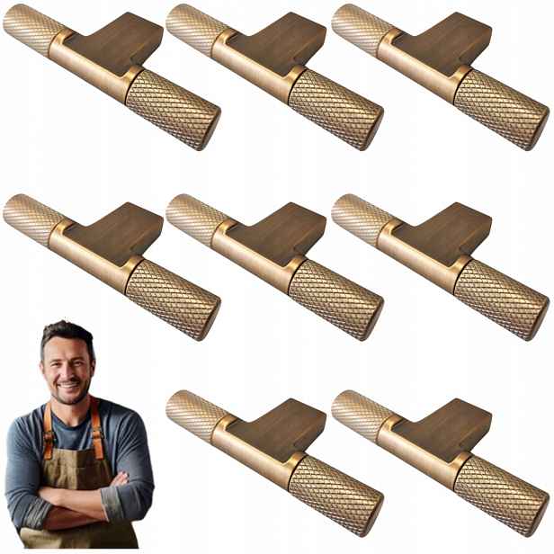 Nábytková Úchytka Knoflík Rea Kladívko Patinované Zlaté Rýč 72x12mm 8ks