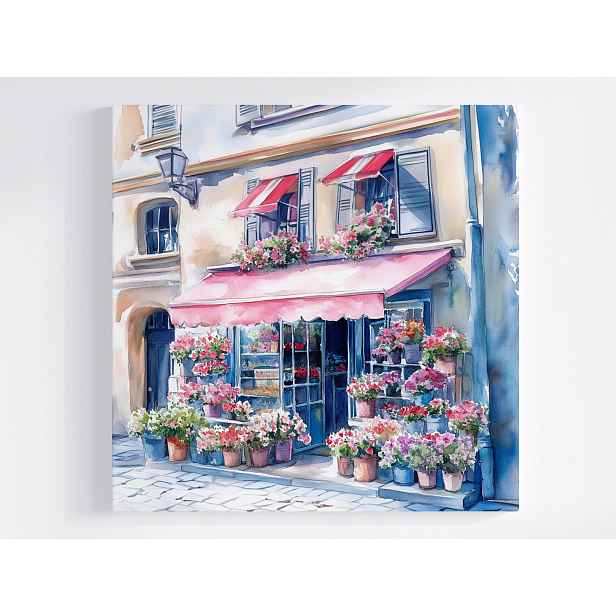Obraz Na Plátně Canvas Obchod Květinářství Květiny Vitrína Ulička 50x50