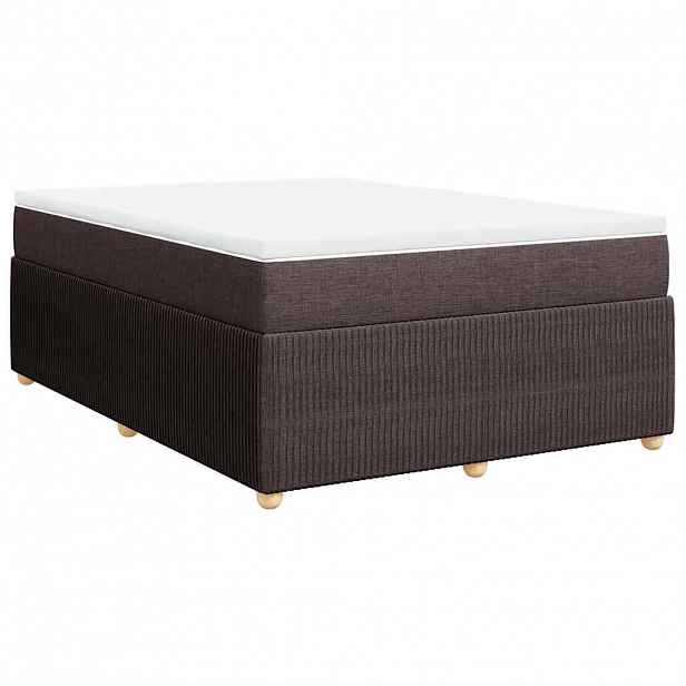 vidaXL Box spring postel s matrací tmavě hnědá 140x190 cm textil