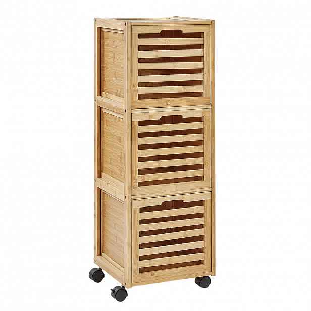 Beliani KOUPELNOVÁ NÁSTĚNNÁ SKŘÍŇKA 32 cm Světle hnědá Shawnee