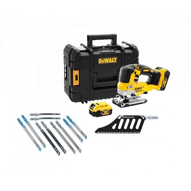 DeWALT - 18V AKU přímočará pila, s příslušenstvím, 2x aku 5,0 Ah Li-Ion, nabíječka DCS334P2A
