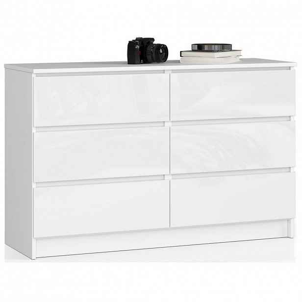 RAUMHIRSCH FURNITURE KOMODA Bílá, bílá lesklá 77/120/40