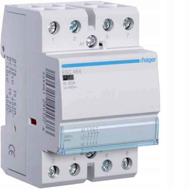 Stykač ESC464 63A 230V 4NC Hager