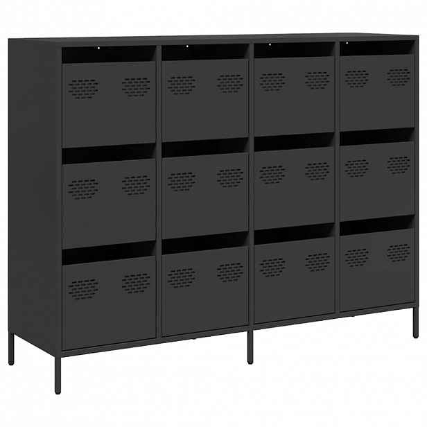 vidaXL Příborník černý 135 x 39 x 103,5 cm ocel válcovaná za studena