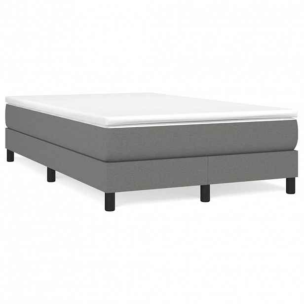 vidaXL Rám postele s boxspringem tmavě šedá 120 x 200 cm textil