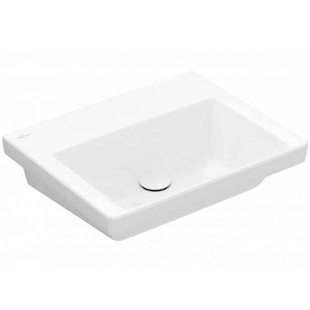 Villeroy & Boch Subway 3.0 - Umyvadlo 55x44 cm, bez přepadu, bez otvoru pro baterii, CeramicPlus, alpská bílá 4A7058R1