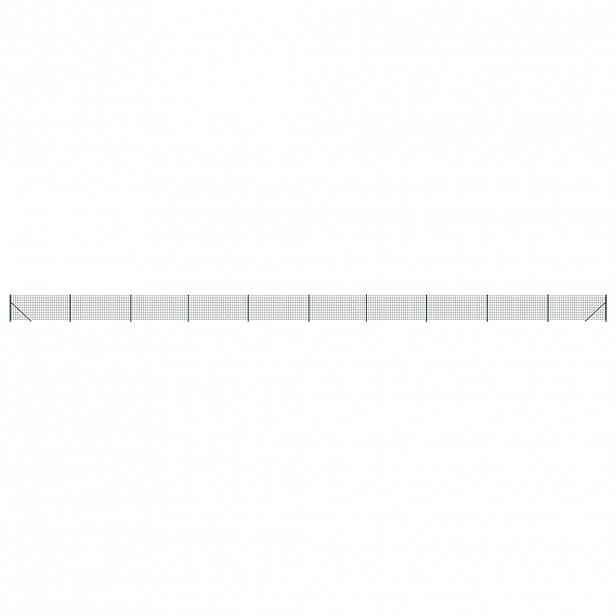 vidaXL Drátěný plot s přírubami zelený 0,8 x 25 m