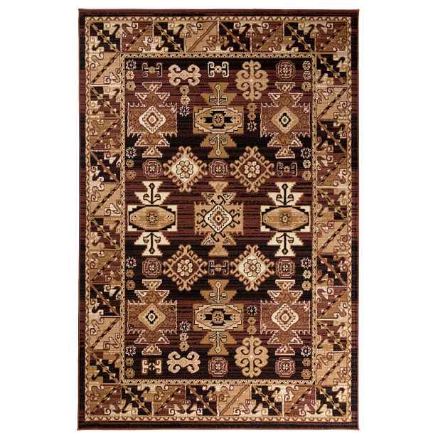 Koberec do chodby hnědý 80x150 cm rámeček tradiční měkký pro alergiky