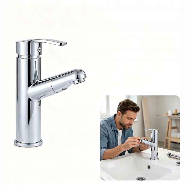 Umyvadlová Výsuvná Baterie inox Moderní Do Koupelny